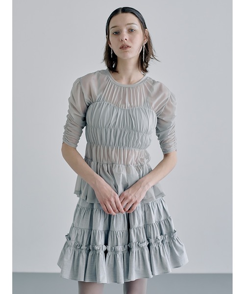 SORIN（ソリン ）の「Sheer Tricot Shirring T-shirt（Tシャツ