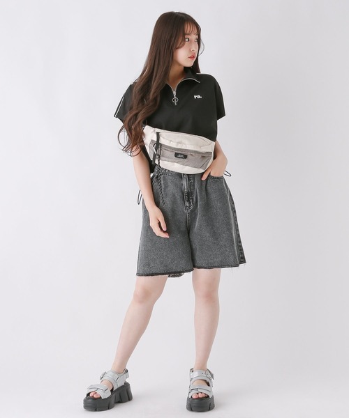 repipi armario(レピピ アルマリオ)の「メッシュポケボディBAG(ボディバッグ/ウエストポーチ・キッズ・グレー/ブラック/ホワイト・FREE)」の15枚目の写真