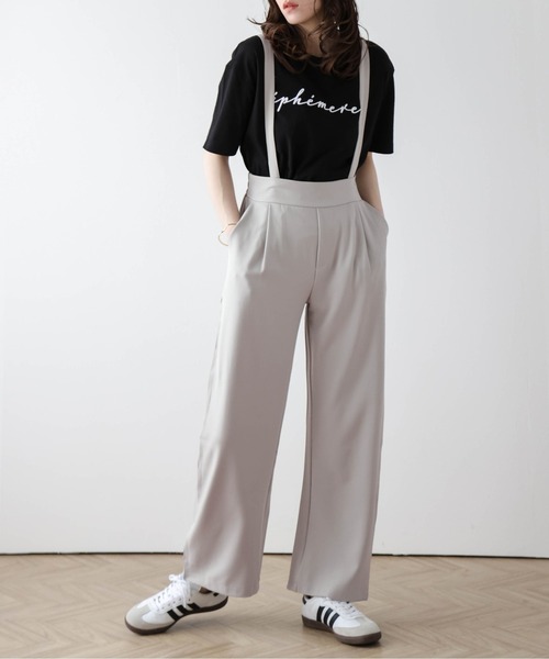 La-gemme(ラジェム)の「カーブシルエットサロペット(サロペット/オーバーオール・レディース・ベージュ系その他/グリーン系その他/ライトグレー/ブラック・フリー)」の1枚目の写真