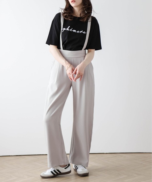 La-gemme(ラジェム)の「カーブシルエットサロペット(サロペット/オーバーオール・レディース・ベージュ系その他/グリーン系その他/ライトグレー/ブラック・フリー)」の18枚目の写真