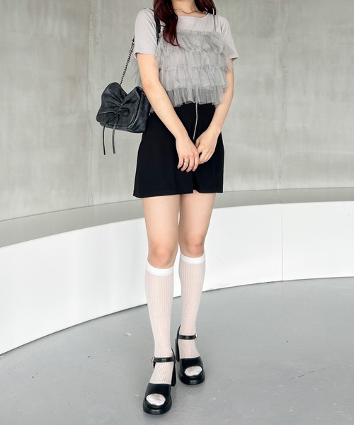 Heather(ヘザー)の「チュールティアードキャミ2P 125523(Tシャツ/カットソー・レディース・グレー/ホワイト×ホワイト/ホワイト×ブラック・FREE)」の22枚目の写真