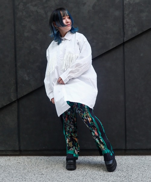 rovtski（ロフトスキー）の「サファリ柄プリーツパンツ（その他パンツ・レディース・ブラック×グリーン・FREE）」の3枚目の写真