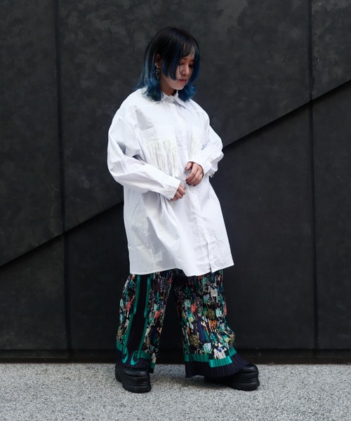 rovtski（ロフトスキー）の「サファリ柄プリーツパンツ（その他パンツ・レディース・ブラック×グリーン・FREE）」の6枚目の写真