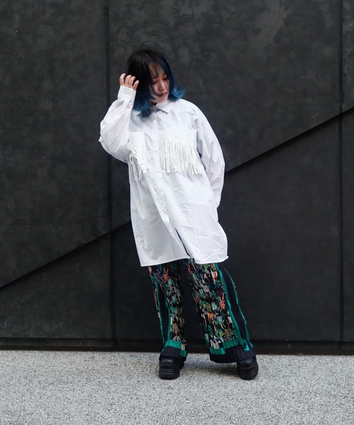 rovtski（ロフトスキー）の「サファリ柄プリーツパンツ（その他パンツ・レディース・ブラック×グリーン・FREE）」の7枚目の写真