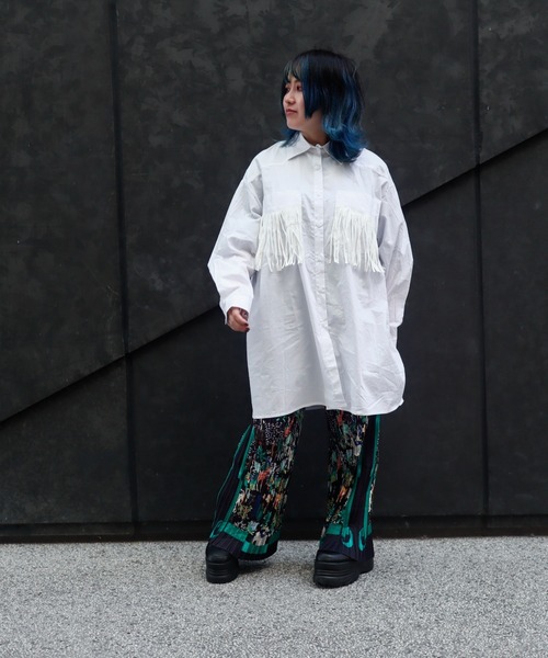 rovtski（ロフトスキー）の「サファリ柄プリーツパンツ（その他パンツ・レディース・ブラック×グリーン・FREE）」の8枚目の写真