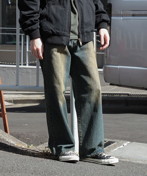 BEAMS HEART（ビームスハート）の「【4色展開】ブラスト ワイド ストレート デニム（デニムパンツ・メンズ・ブラック/インディゴブルー/ブラウン/ネイビー・SMALL/LARGE/MEDIUM）」の4枚目の写真