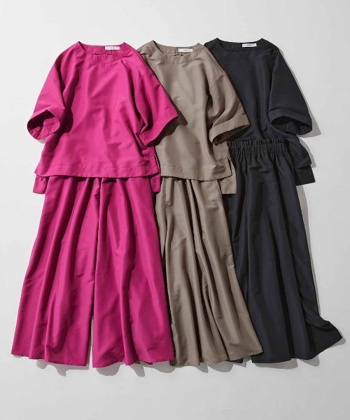 IEDIT（イディット）の「ＩＥＤＩＴ　たっぷりシルエットのきれいめ布はくスカート見えキュロット（その他パンツ・レディース・ブラック/グリーン/カーキ/ピンク・XX-LARGE/X-LARGE/LARGE/MEDIUM/SMALL/XXX-LARGE）」の14枚目の写真