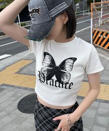 dispark | DISPARK/【24年春夏新作】バタフライプリントリブT(Tシャツ/カットソー)