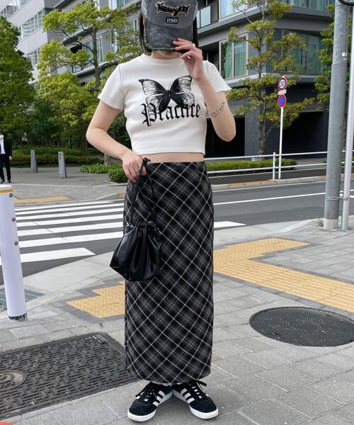 dispark(ディスパーク)の「DISPARK/バタフライプリントリブT(Tシャツ/カットソー・レディース・ブラック/ホワイト・FREE)」の12枚目の写真