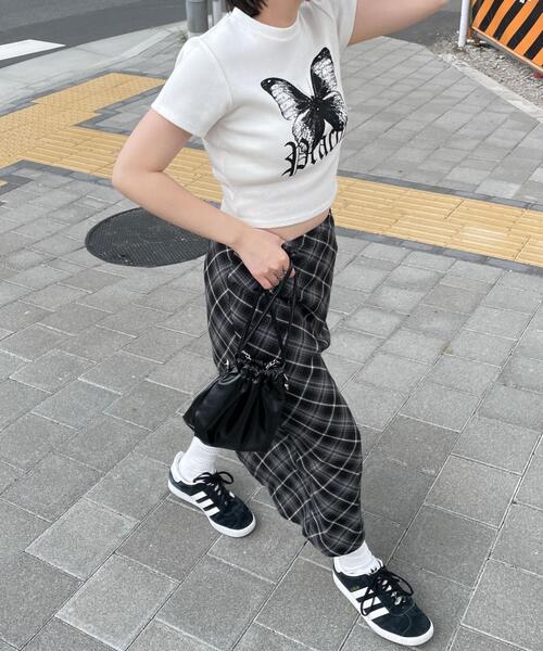 dispark(ディスパーク)の「DISPARK/バタフライプリントリブT(Tシャツ/カットソー・レディース・ブラック/ホワイト・FREE)」の8枚目の写真