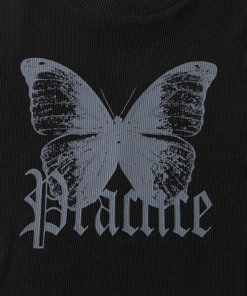 dispark(ディスパーク)の「DISPARK/バタフライプリントリブT(Tシャツ/カットソー・レディース・ブラック/ホワイト・FREE)」の15枚目の写真