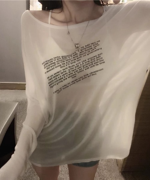 ENIM BY VICKY(エニムバイビッキー)の「シアーロゴプリントロンT《手洗い可能》(Tシャツ/カットソー・レディース・ブラック/ホワイト・M)」の16枚目の写真