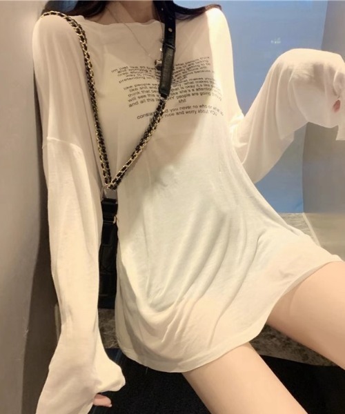 ENIM BY VICKY(エニムバイビッキー)の「シアーロゴプリントロンT《手洗い可能》(Tシャツ/カットソー・レディース・ブラック/ホワイト・M)」の20枚目の写真