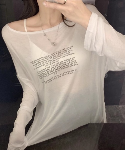 ENIM BY VICKY(エニムバイビッキー)の「シアーロゴプリントロンT《手洗い可能》(Tシャツ/カットソー・レディース・ブラック/ホワイト・M)」の21枚目の写真