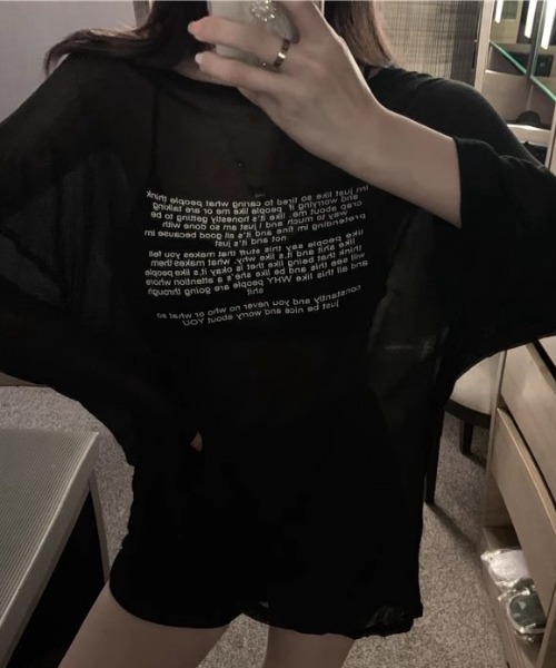 ENIM BY VICKY(エニムバイビッキー)の「シアーロゴプリントロンT《手洗い可能》(Tシャツ/カットソー・レディース・ブラック/ホワイト・M)」の22枚目の写真
