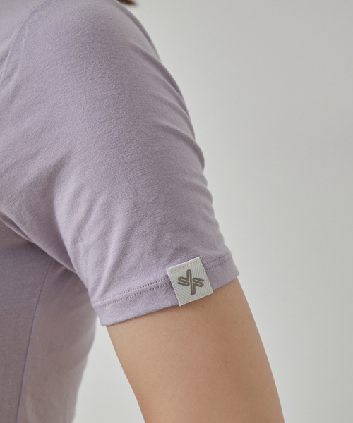 XEXYMIX（ゼクシィミックス）の「【XEXYMIX】サイドシャーリングアシンメトリーTシャツ（Tシャツ/カットソー・レディース・ブラック/ホワイト/ピンク/ラベンダー・L/M）」の18枚目の写真