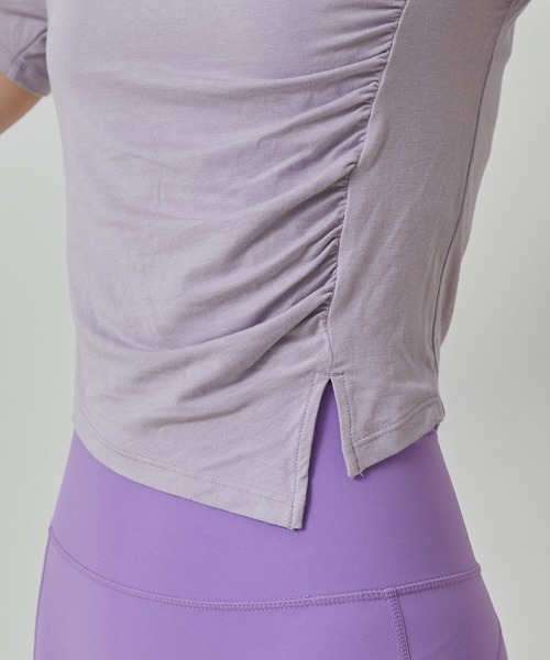 XEXYMIX（ゼクシィミックス）の「【XEXYMIX】サイドシャーリングアシンメトリーTシャツ（Tシャツ/カットソー・レディース・ブラック/ホワイト/ピンク/ラベンダー・L/M）」の17枚目の写真