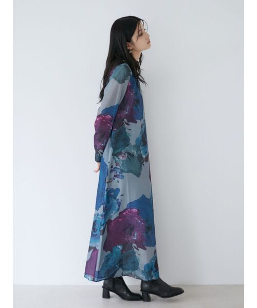 MURUA(ムルーア)の「【WEB限定】ペイントシアーワンピース(ワンピース・レディース・ホワイト/ブラック/グレー・FREE)」の10枚目の写真