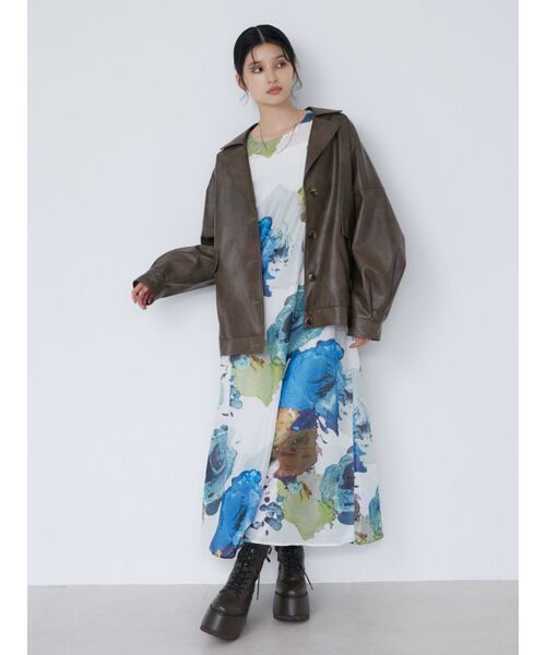 MURUA(ムルーア)の「【WEB限定】ペイントシアーワンピース(ワンピース・レディース・ホワイト/ブラック/グレー・FREE)」の20枚目の写真