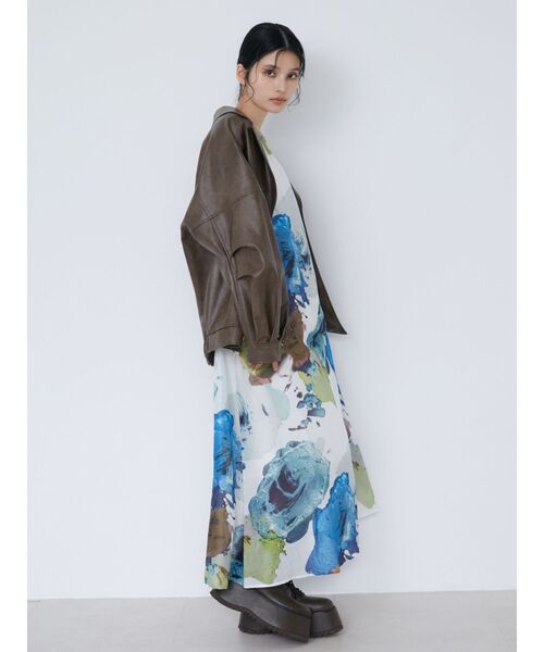 MURUA(ムルーア)の「【WEB限定】ペイントシアーワンピース(ワンピース・レディース・ホワイト/ブラック/グレー・FREE)」の21枚目の写真