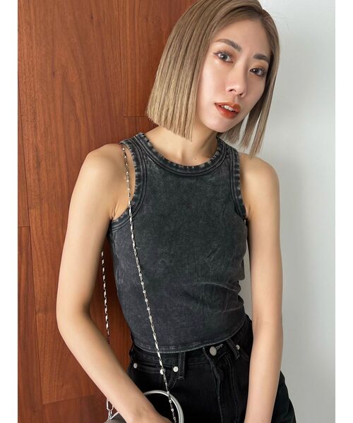 EMODA（エモダ）の「バックカットハートタンクトップ（タンクトップ・レディース・ブルー/ホワイト/ブラック・FREE）」の3枚目の写真