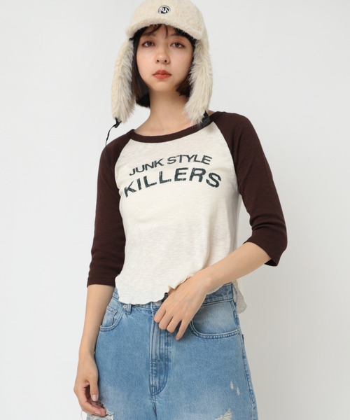 RNA(アールエヌエー)の「M2309 JUNK STYLEKILLERS(Tシャツ/カットソー・レディース・ブラック/ホワイト系その他/パープル系その他・MEDIUM)」の2枚目の写真