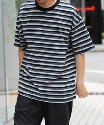 【XLARGE】エクストララージ STRIPED S/S TEE 胸元刺繍 ストライプ 半袖 Tシャツ 101231011017