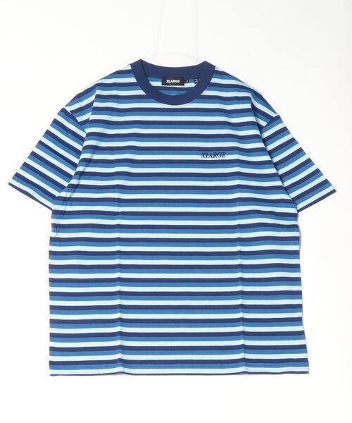 XLARGE ストライプ 半袖Ｔシャツ 定番デザイン デニムにぴったり セール】【XLARGE】エクストララージ STRIPED S/S TEE 胸元刺繍