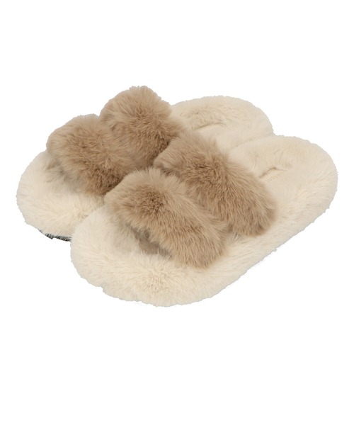 SLOBE IENA⭐︎ファーサンダル セール】ダブルベルトファーサンダル 41317（サンダル