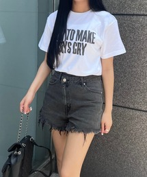 レタリングプリント半袖Tシャツ