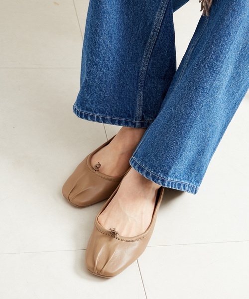 B.C STOCK（ベーセーストック）の「スクエアバレエシューズ（バレエシューズ・レディース・ブラック/ベージュ/レッド/ブラウン・MEDIUM/SMALL/LARGE）」の14枚目の写真