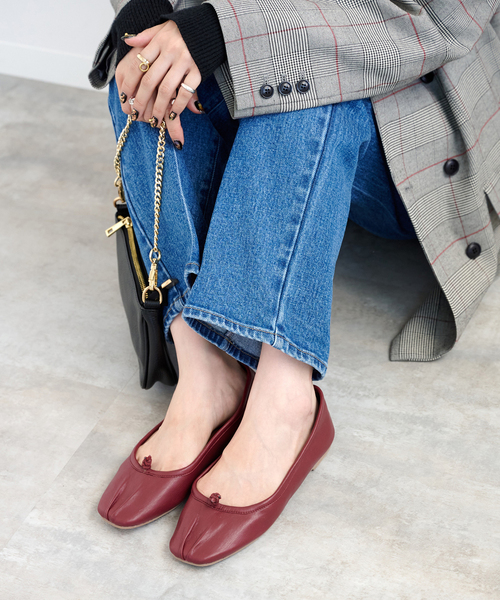 B.C STOCK（ベーセーストック）の「スクエアバレエシューズ（バレエシューズ・レディース・ブラック/ベージュ/レッド/ブラウン・MEDIUM/SMALL/LARGE）」の19枚目の写真