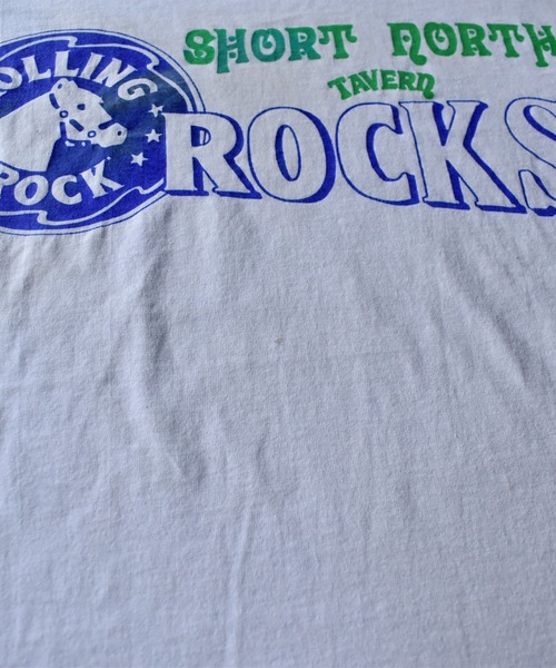 VINTAGE(ヴィンテージ)の「【ヴィンテージ古着】90's ROLLING ROCK 企業系 ビールロゴ プリントTシャツ(Tシャツ/カットソー・メンズ・ホワイト・LARGE)」の7枚目の写真