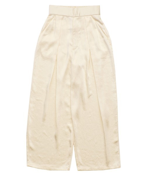 select MOCA(セレクトモカ)の「サテンディープタックワイドパンツ(スラックス・レディース・ブラウン/アイボリー/ブラック/グレー・SMALL/MEDIUM/LARGE)」の8枚目の写真