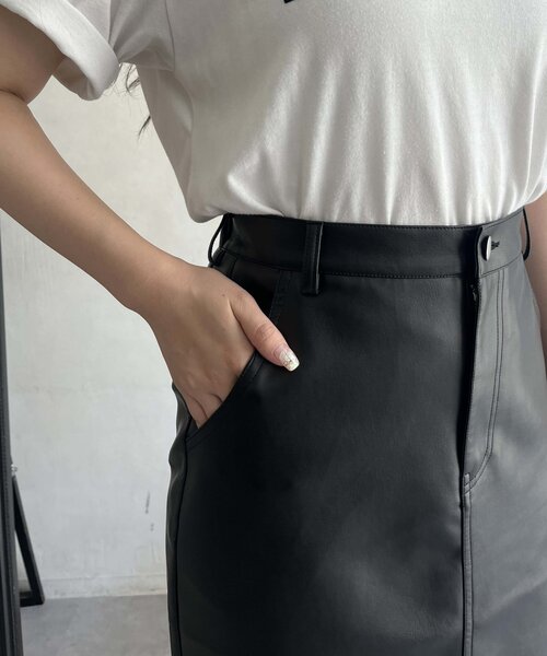 prose verse（プロズヴェール）の「【低身長サイズ有り】合皮ナロースカート（スカート・レディース・ブラック・PL/PM/LARGE/MEDIUM）」の20枚目の写真