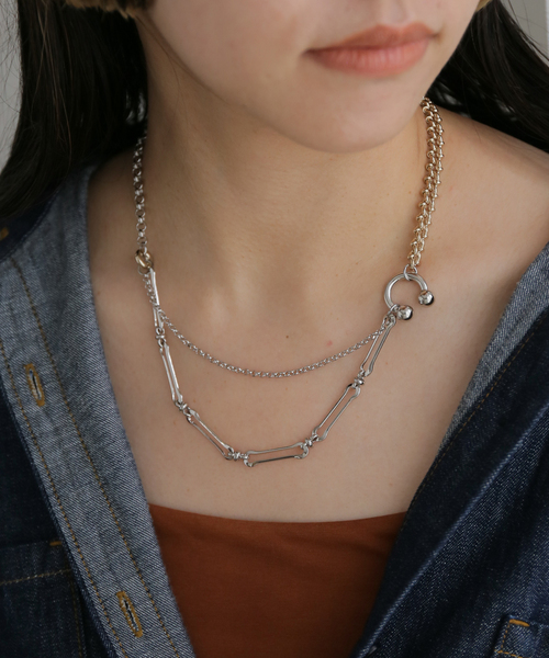 Justine Clenquet☆シルバートーン リンクチェーンネックレス