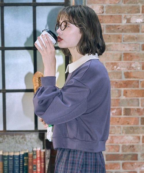 セール】ロゴ刺繍ハーフジップスウェット/fint（スウェット）｜F i.n.t