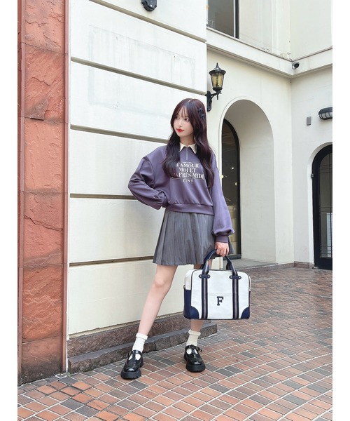 セール】ロゴ刺繍ハーフジップスウェット/fint（スウェット）｜F i.n.t