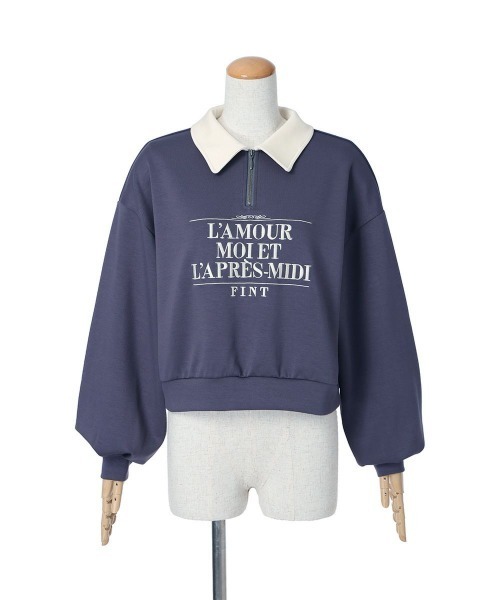 F i.n.t（フィント）の「ロゴ刺繍ハーフジップスウェット/fint（スウェット・レディース・ネイビー/ブラウン/ライトピンク・FREE）」の21枚目の写真