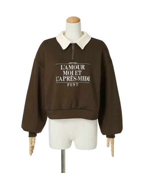 F i.n.t（フィント）の「ロゴ刺繍ハーフジップスウェット/fint（スウェット・レディース・ネイビー/ブラウン/ライトピンク・FREE）」の22枚目の写真