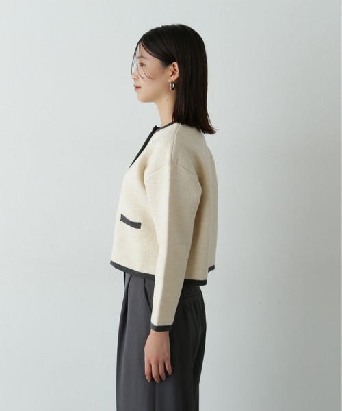 N.（N. Natural Beauty Basic）（エヌエヌナチュラルビューティーベーシック）の「◆ゴールドボタン接結カーディガン（カーディガン/ボレロ・レディース・ブラウン/ブラック/オフホワイト・MEDIUM）」の13枚目の写真