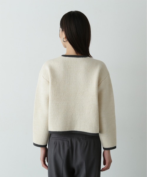 N.（N. Natural Beauty Basic）（エヌエヌナチュラルビューティーベーシック）の「◆ゴールドボタン接結カーディガン（カーディガン/ボレロ・レディース・ブラウン/ブラック/オフホワイト・MEDIUM）」の14枚目の写真