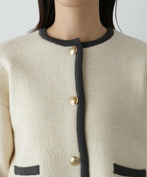 N.（N. Natural Beauty Basic）（エヌエヌナチュラルビューティーベーシック）の「◆ゴールドボタン接結カーディガン（カーディガン/ボレロ・レディース・ブラウン/ブラック/オフホワイト・MEDIUM）」の15枚目の写真