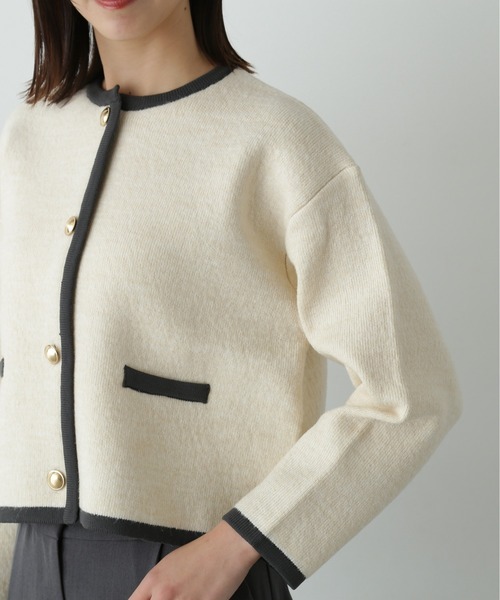 N.（N. Natural Beauty Basic）（エヌエヌナチュラルビューティーベーシック）の「◆ゴールドボタン接結カーディガン（カーディガン/ボレロ・レディース・ブラウン/ブラック/オフホワイト・MEDIUM）」の16枚目の写真