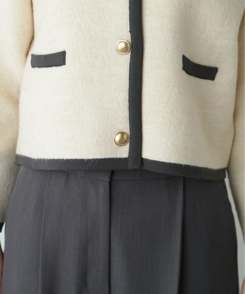 N.（N. Natural Beauty Basic）（エヌエヌナチュラルビューティーベーシック）の「◆ゴールドボタン接結カーディガン（カーディガン/ボレロ・レディース・ブラウン/ブラック/オフホワイト・MEDIUM）」の17枚目の写真