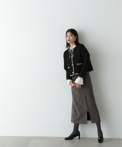 N.（N. Natural Beauty Basic）（エヌエヌナチュラルビューティーベーシック）の「◆ゴールドボタン接結カーディガン（カーディガン/ボレロ・レディース・ブラウン/ブラック/オフホワイト・MEDIUM）」の20枚目の写真