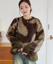 WEGO | WEGO/【24年秋冬新作】マーブルシャギーニットプルオーバー(ニット/セーター)