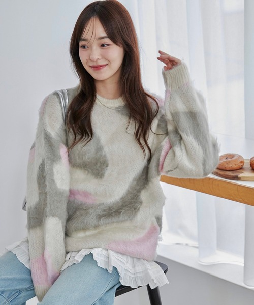 セール】WEGO/マーブルシャギーニットプルオーバー（ニット/セーター