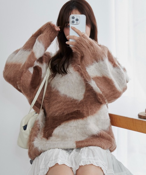 セール】WEGO/マーブルシャギーニットプルオーバー（ニット/セーター