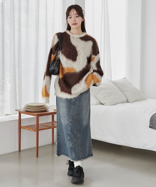 WEGO(ウィゴー)の「WEGO/マーブルシャギーニットプルオーバー(ニット/セーター・レディース・サックスブルー/ブラック/ブルー系その他/ベージュ/ブラウン/ライトグレー/カーキ・FREE)」の22枚目の写真